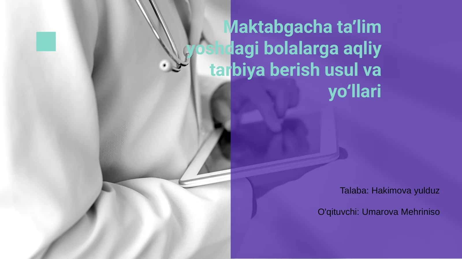 Maktabgacha taʼlim yoshdagi bolalarga aqliy tarbiya berish usul va yoʻllari 1