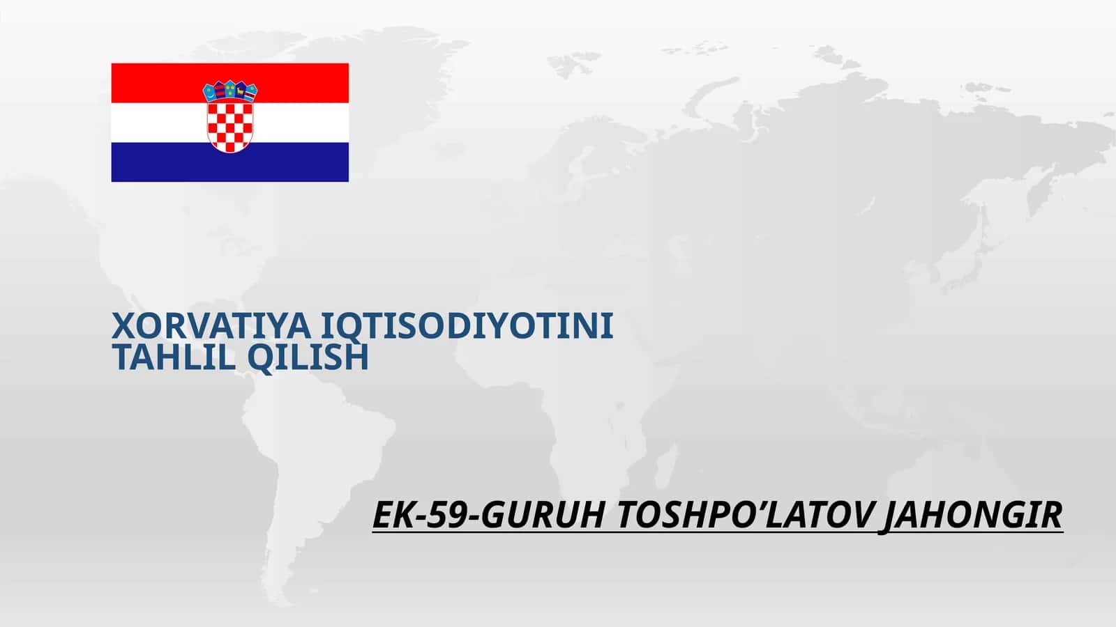 Xorvatiya Iqtisodiyotini tahlil qilish 1