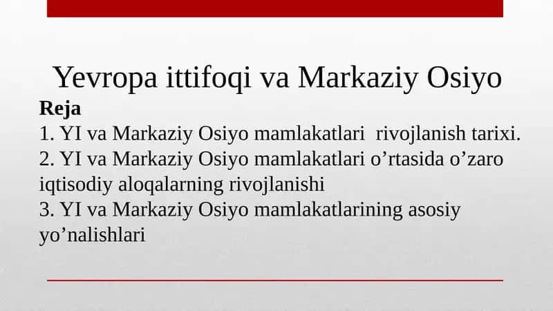 Yevropai tti foqi va Markaziy Osiyo 1