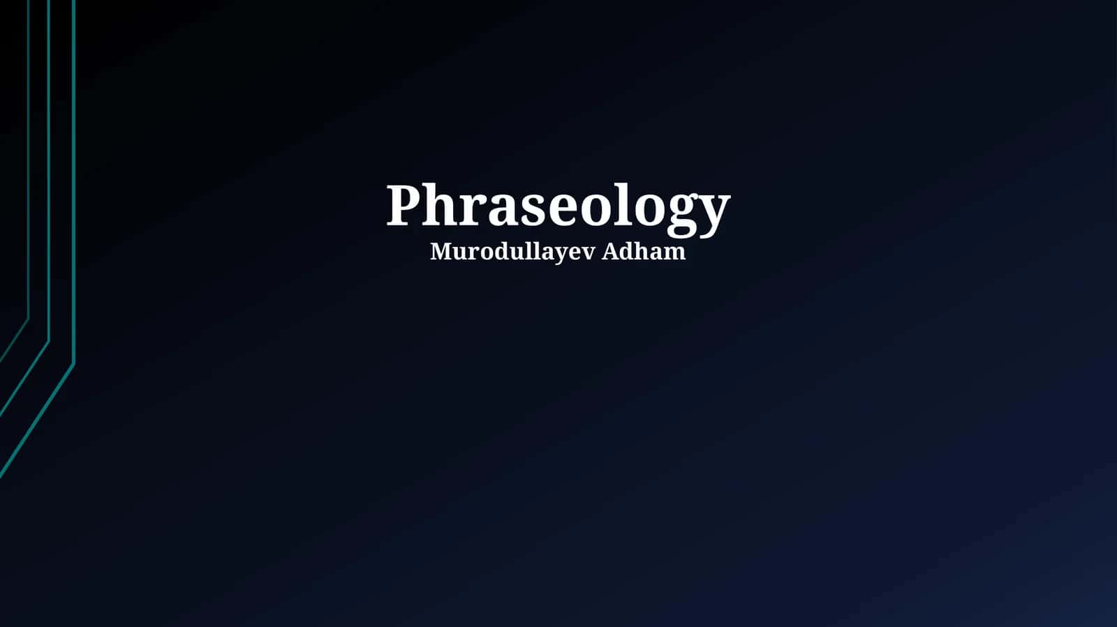 Phraseology 1
