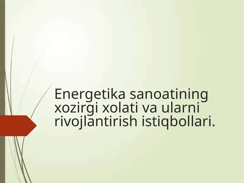 Elektr enyergiyasi sanoati 1