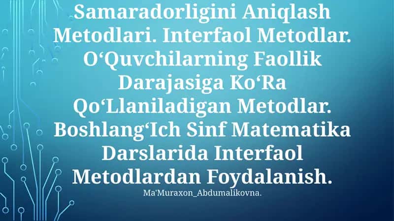 OʻQitishni Tashkil Qilishda Didaktik OʻYin Metodidan Foydalanish 1