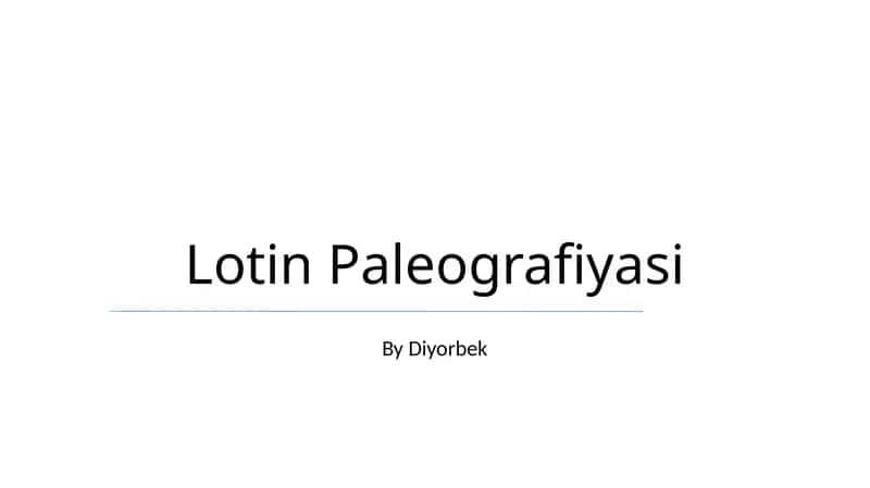 Lotin Paleografiyasi 1