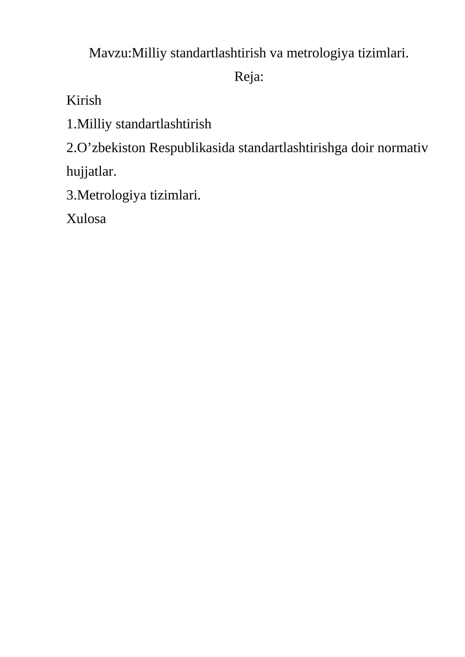 Milliy standartlashtirish va metrologiya tizimlari 1