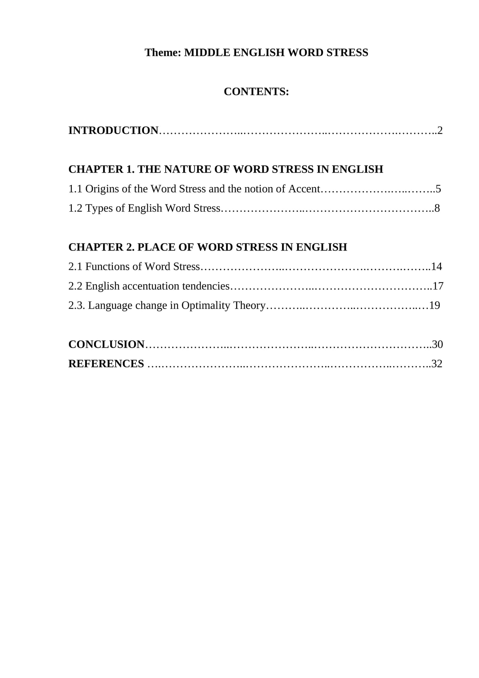 MIDDLE ENGLISH WORD STRESS 1