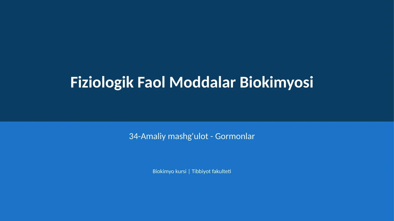 Fiziologik Faol Moddalar Biokimyosi 1