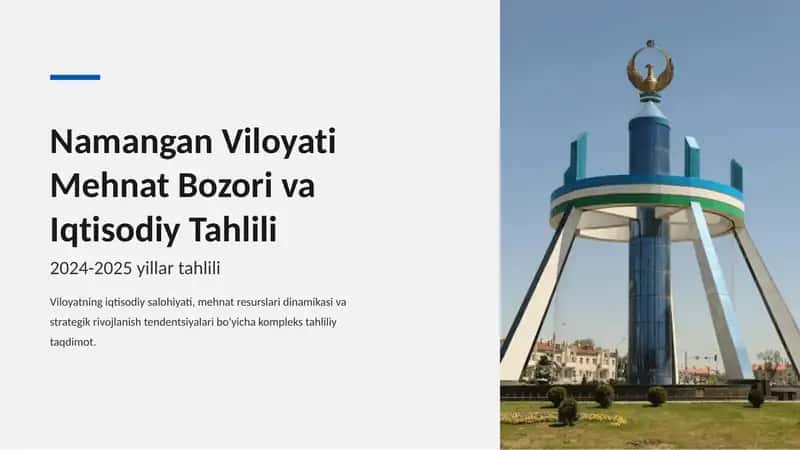 Namangan viloyat mehnat bozori va iqtisodiy tahlili 1