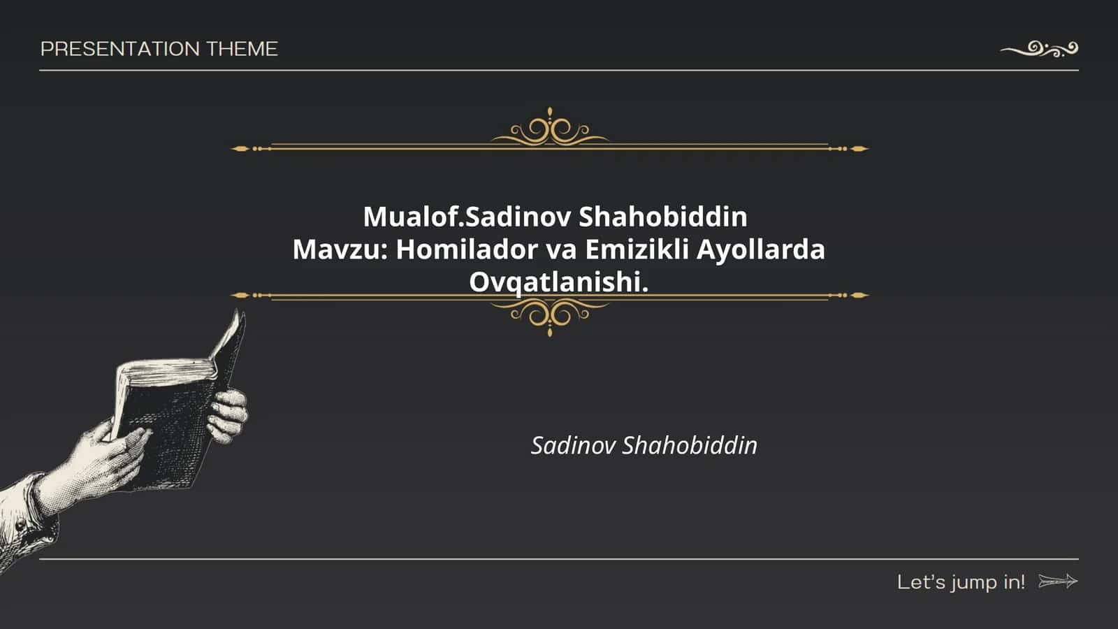 Homilador va Emizikli Ayollarda Ovqatlanishi 1