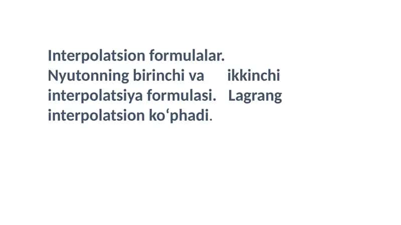 Interpolatsion formulalar 1