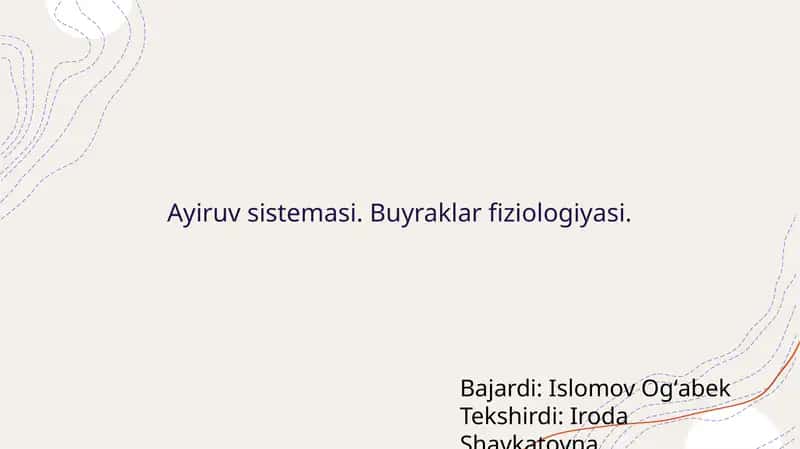 Buyraklar fiziologiyasi 1