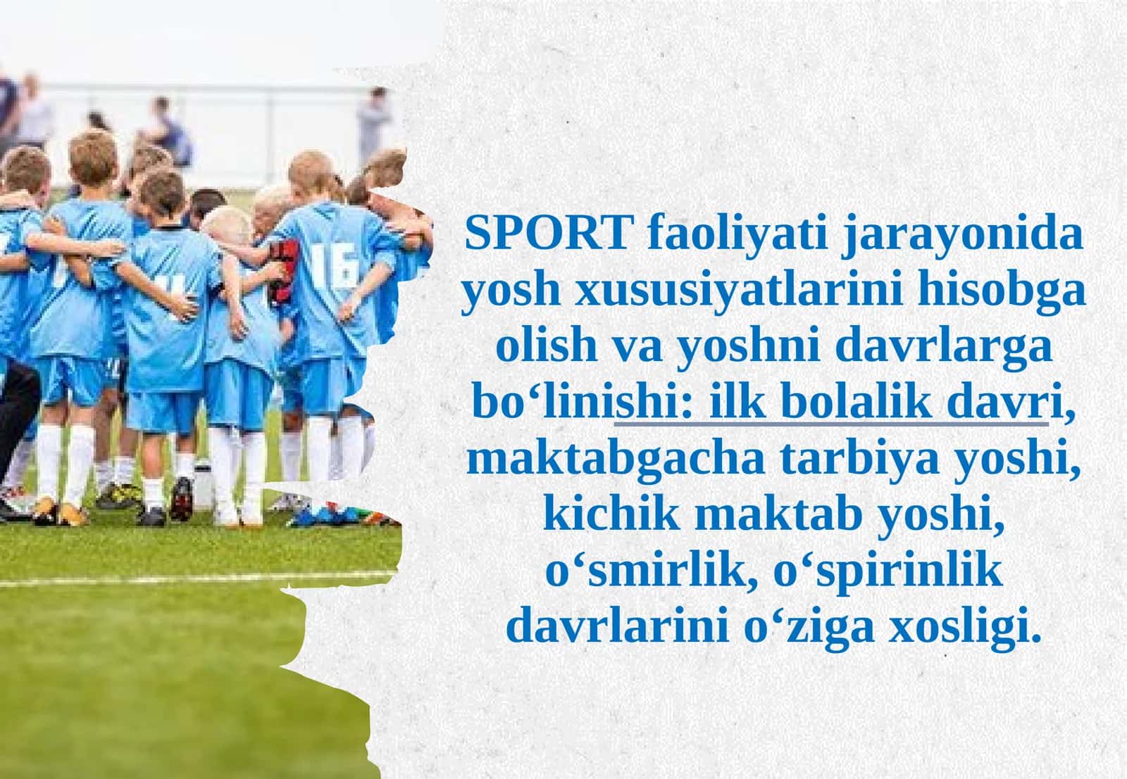 Yosh xususiyatlarining sport faoliyatida oʻziga xosligi 1