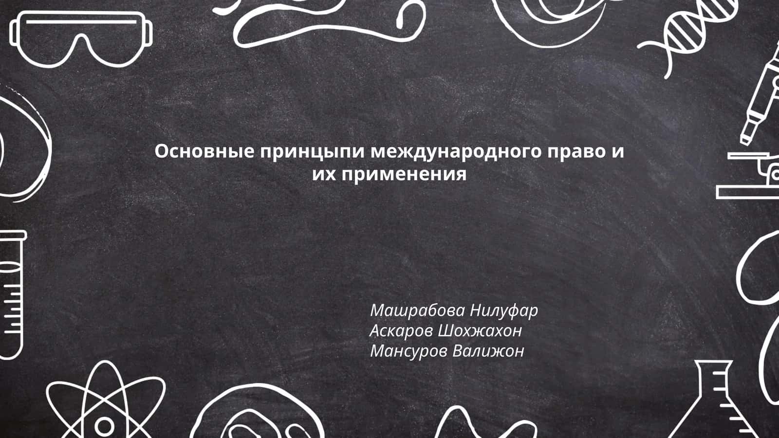 Основные принцыпи международного право и их применения 1