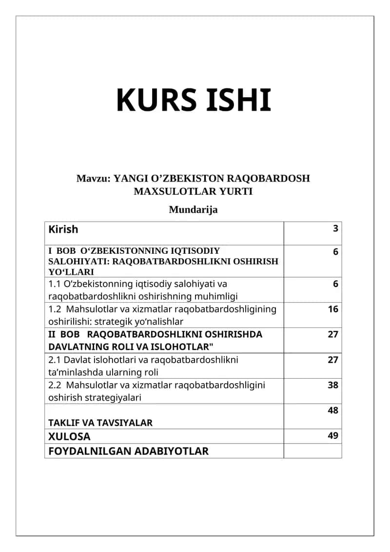 Yangi O'zbekiston Raqobardosh Maxsulotlar Yurti 1