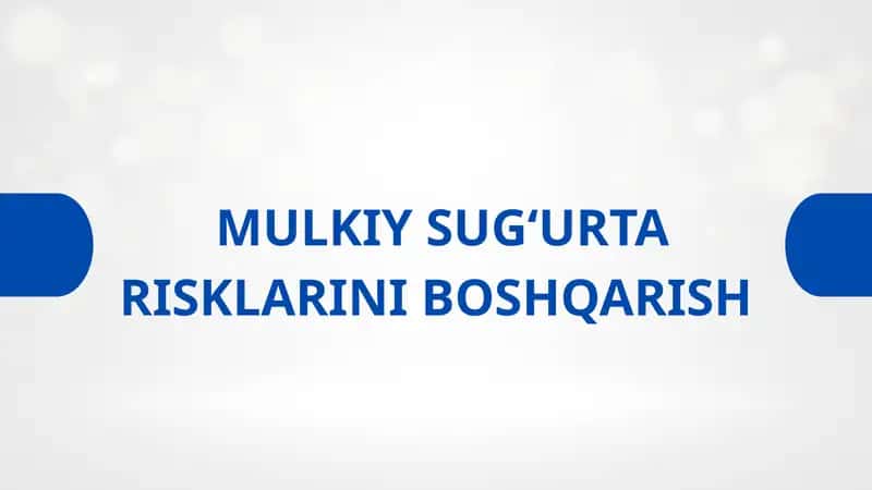 MULKIY SUGʻURTA RISKLARINI BOSHQARISH . 1