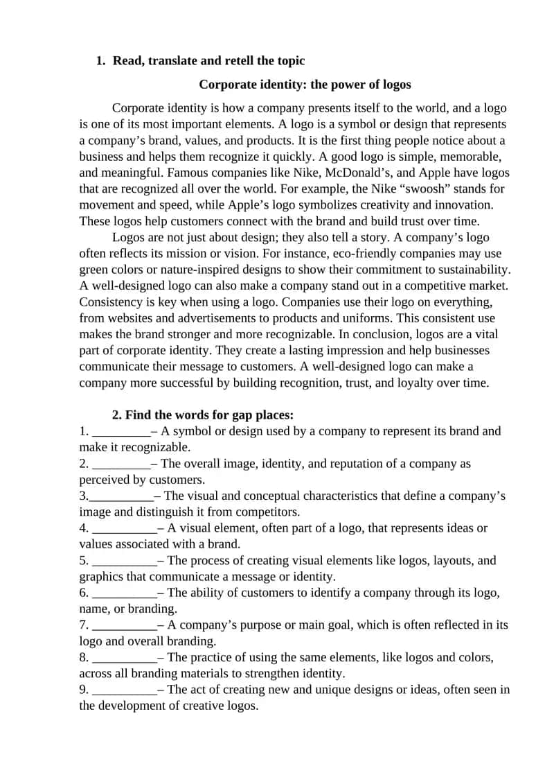Corporate identity: the power of logos 1