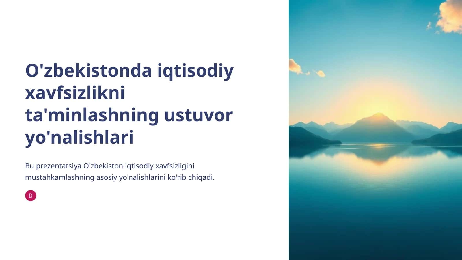 O'zbekistonda iqtisodiy xavfsizlikni ta'minlashning ustuvor yo'nalishlari 1