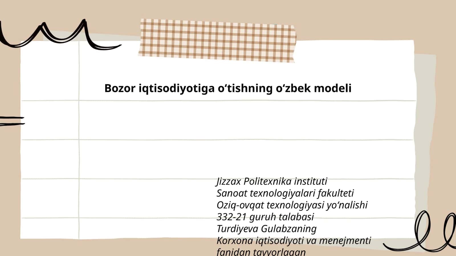 Bozor iqtisodiyotiga oʻtishning oʻzbek modeli 1