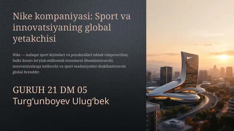 Nike kompaniyasi: Sport va innovatsiyaning globalyetakchisi 1