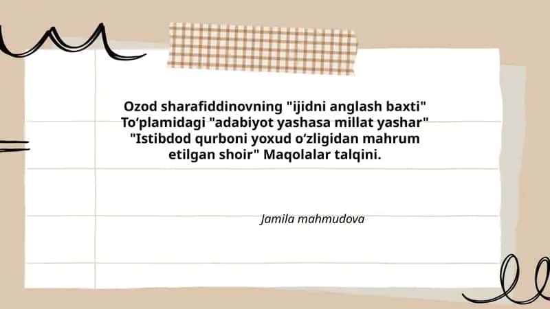 Istibdod qurboni yoxud oʻzligidan mahrum etilgan shoir 1