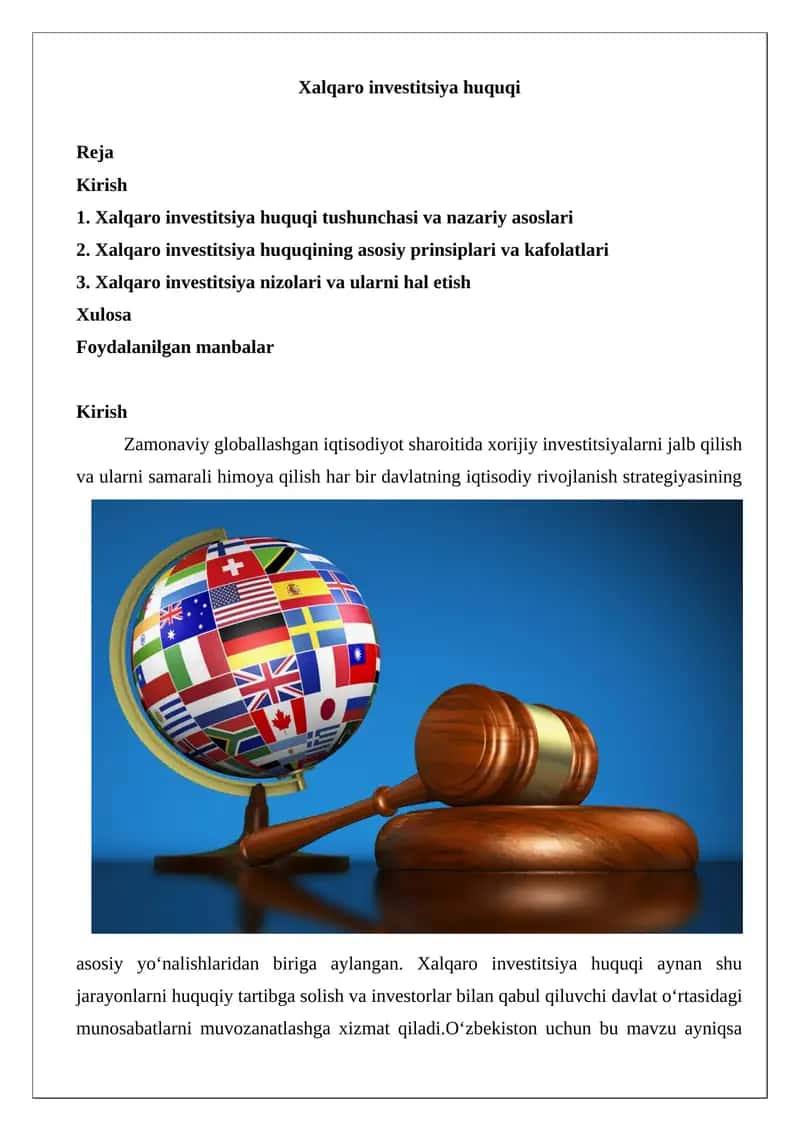 Xalqaro investitsiya huquqi 1