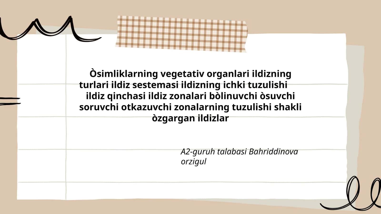Òsimliklarning vegetativ organlari 1