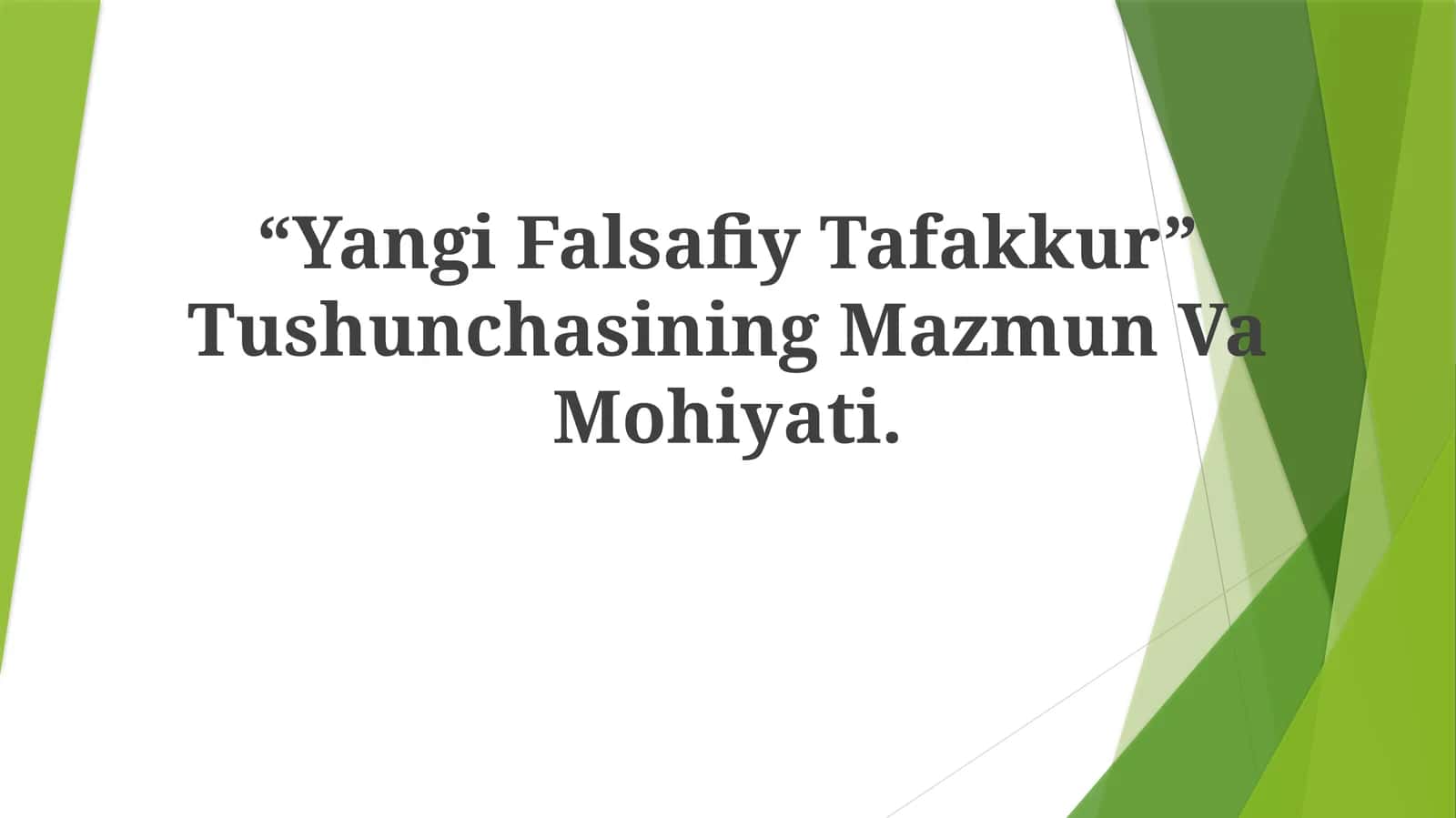 Yangi Falsafiy Tafakkur 1