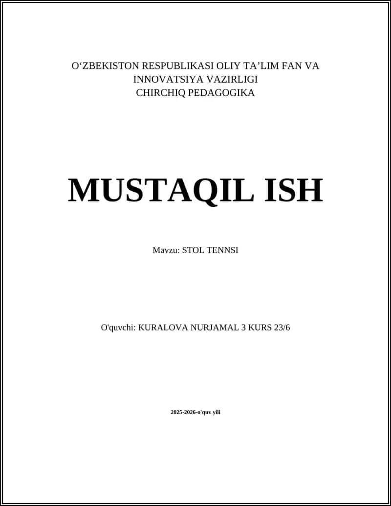 STOL TENNSI 1