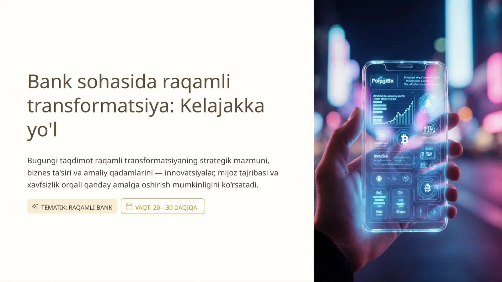 Bank sohasida raqamli transformatsiya: Kelajakka yo'l 1