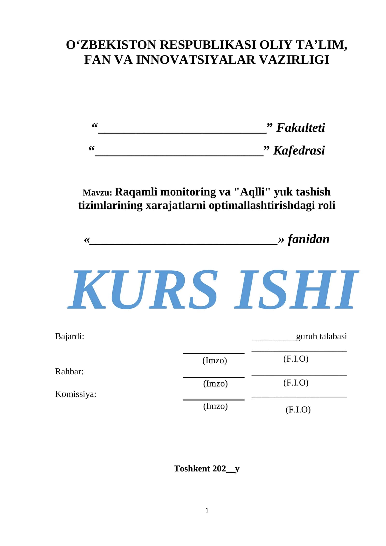 Raqamli monitoring va "Aqlli" yuk tashish tizimlarining xarajatlarni optimallashtirishdagi roli 1