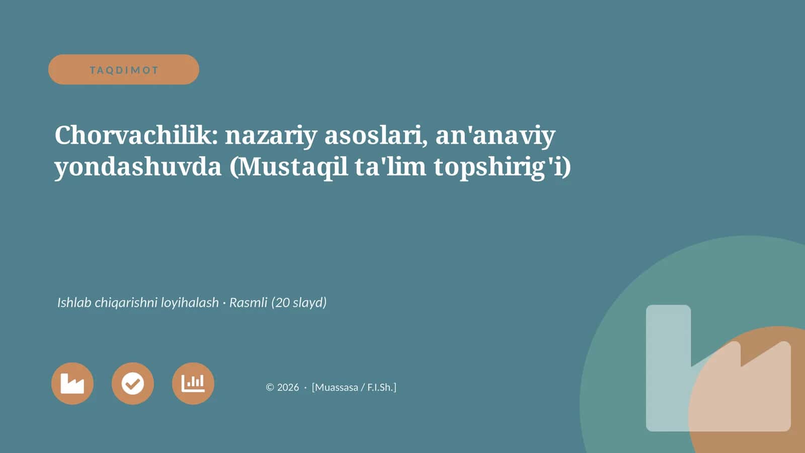 Chorvachilik: nazariy asoslari, an'anaviy yondashuvda 1
