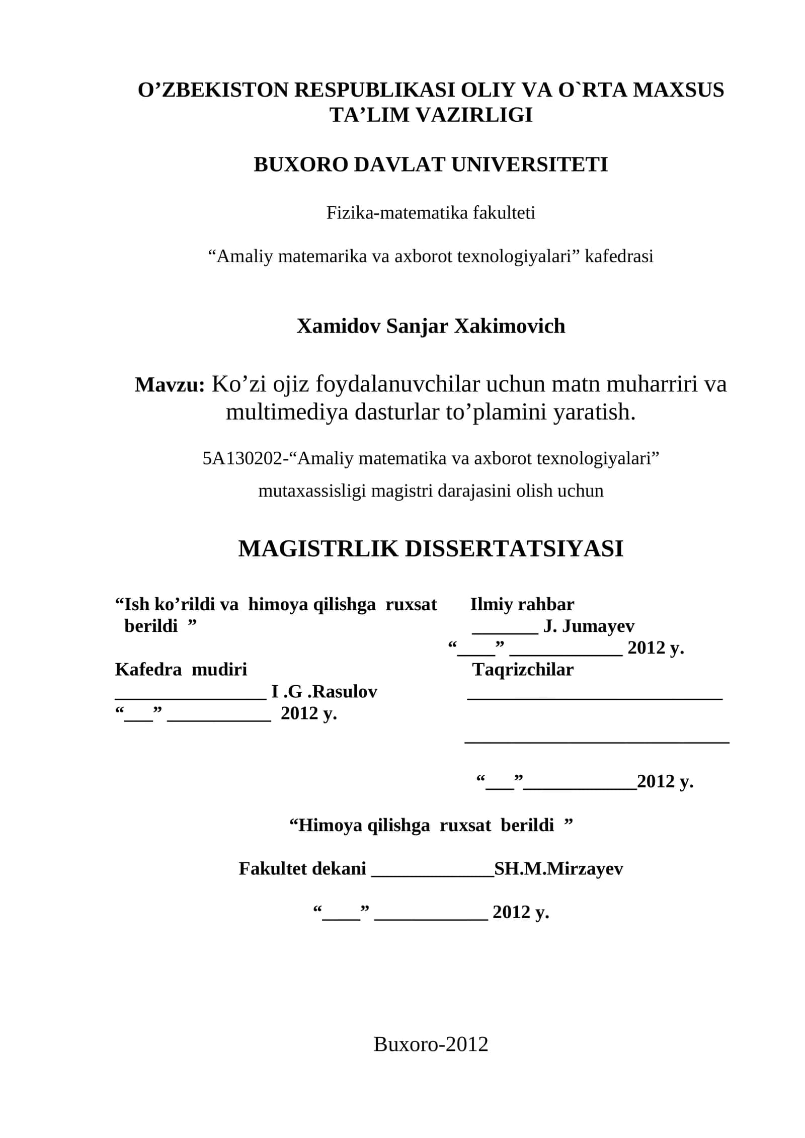 Matn muharriri va multimediya dasturlar to'plami 1