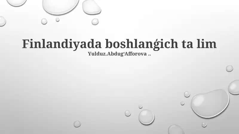 Finlyandiya o'quv dasturi 1