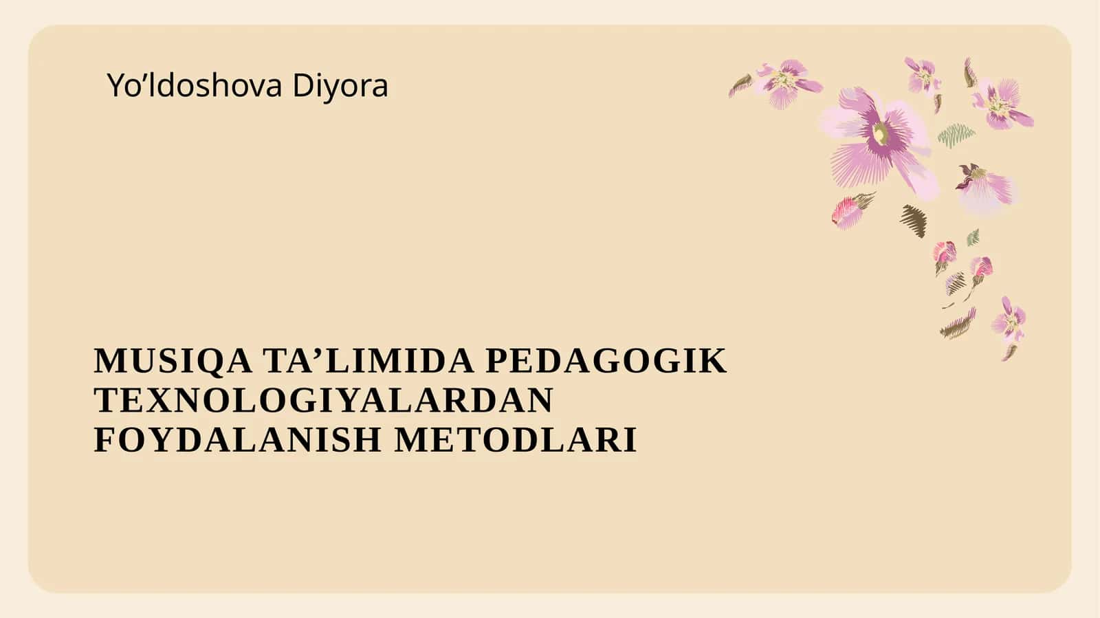 Musiqa Ta’limida Pedagogik Texnologiyalardan Foydalanish Metodlari 1