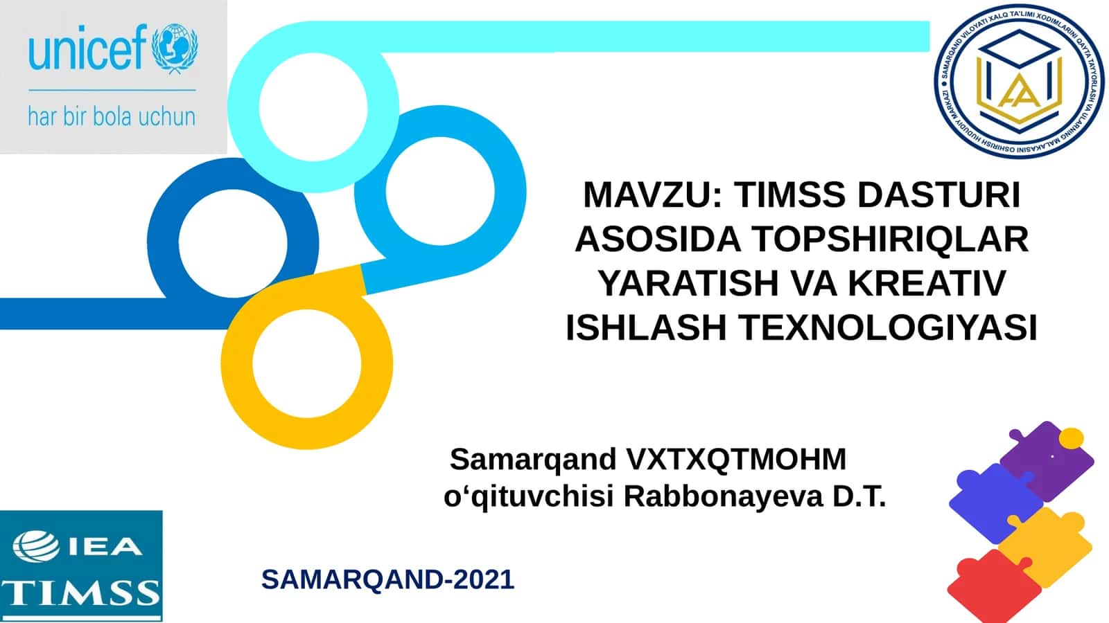 TIMSS DASTURI ASOSIDA TOPSHIRIQLAR YARATISH VA KREATIV ISHLASH TEXNOLOGIYASI 1