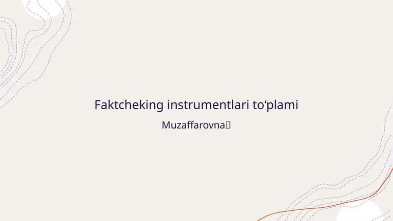 Faktcheking instrumentlari to‘plami 1