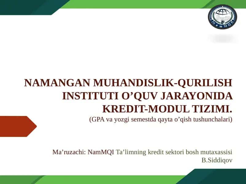 KREDIT-MODUL TIZIMI 1