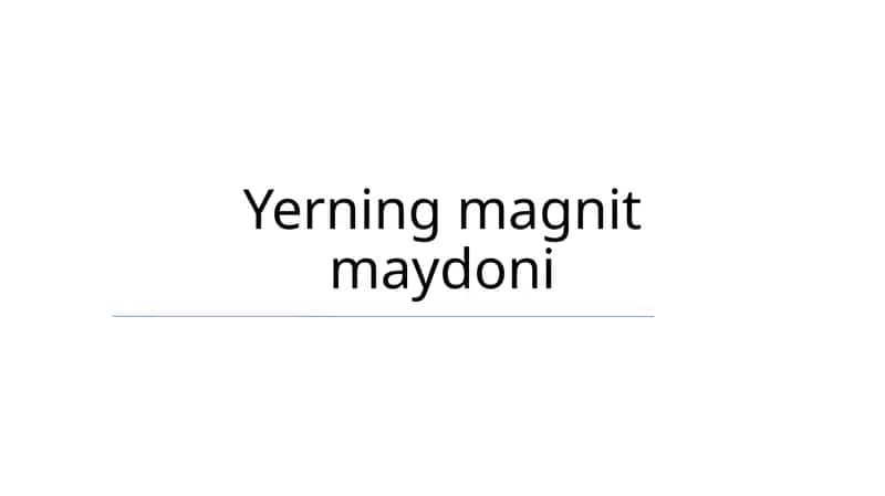 Yerning magnit maydoni 1