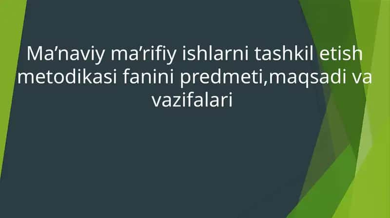Ma’naviyma’rifiyishlarnitashkiletishmetodikasi 1