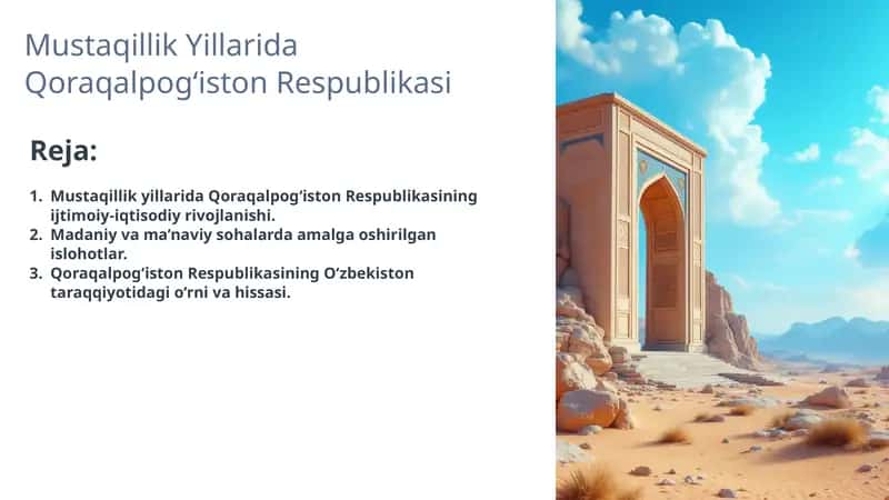 Mustaqillik Yillarida Qoraqalpog‘iston Respublikasi 1