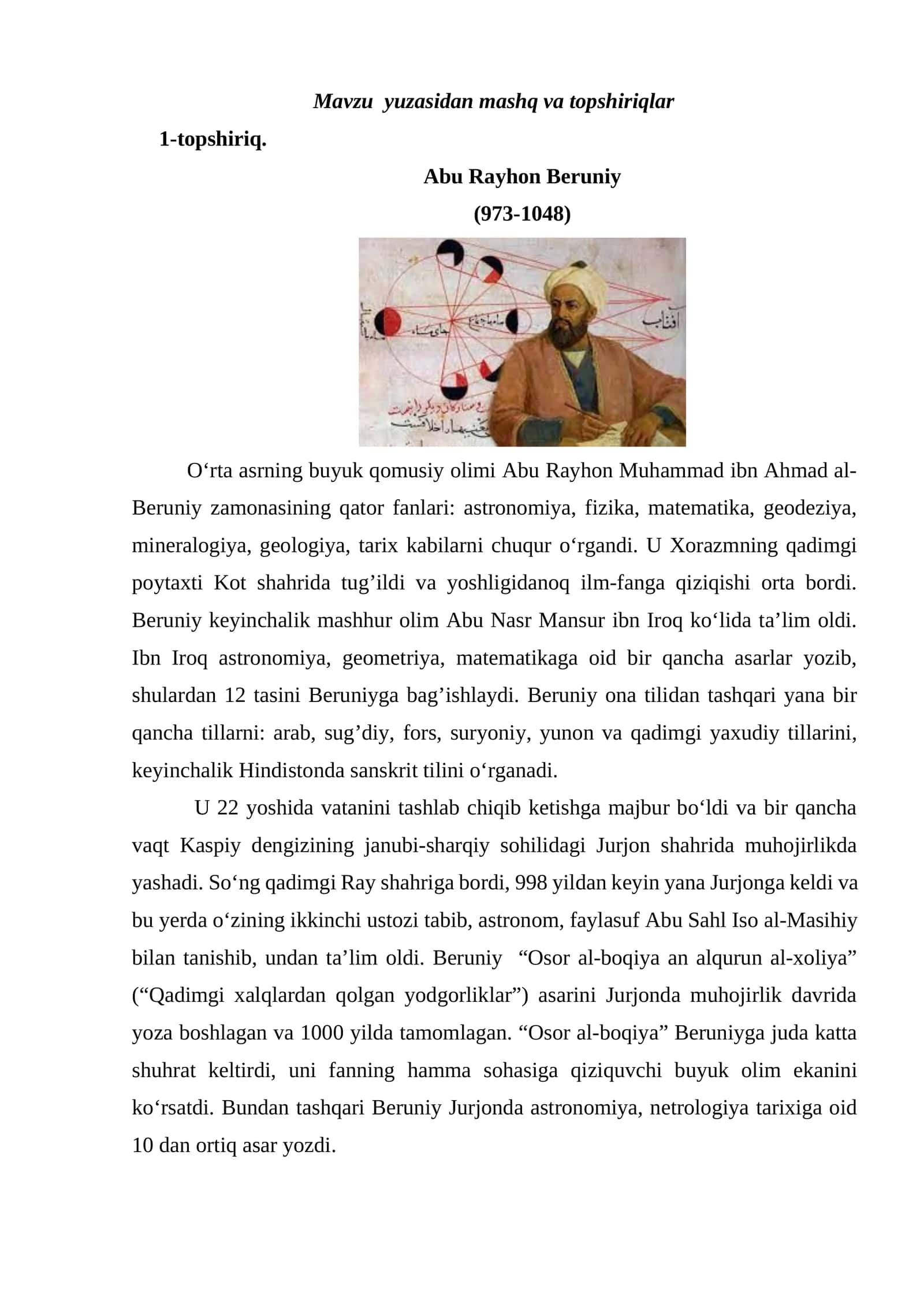Abu Rayhon Beruniy 1