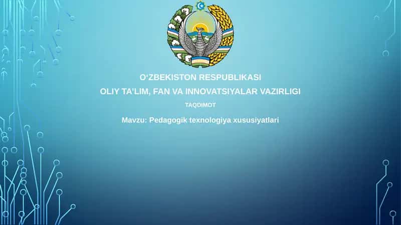 Pedagogik texnologiyaxususiyatlari 1