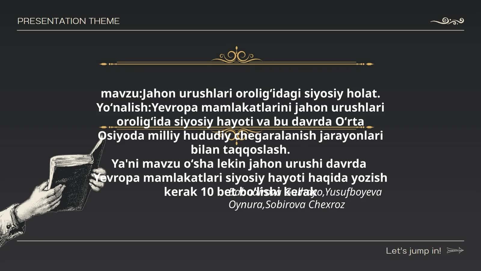 Jahon urushlari oroligʻidagi siyosiy holat 1