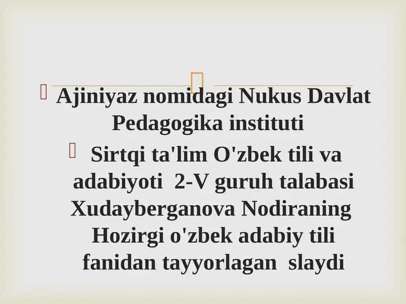 O`ZBEK ADABIY TILINING ME`YORLARI 1