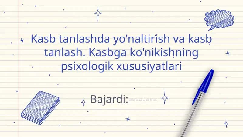 Kasb tanlash Psixologiyasi 1