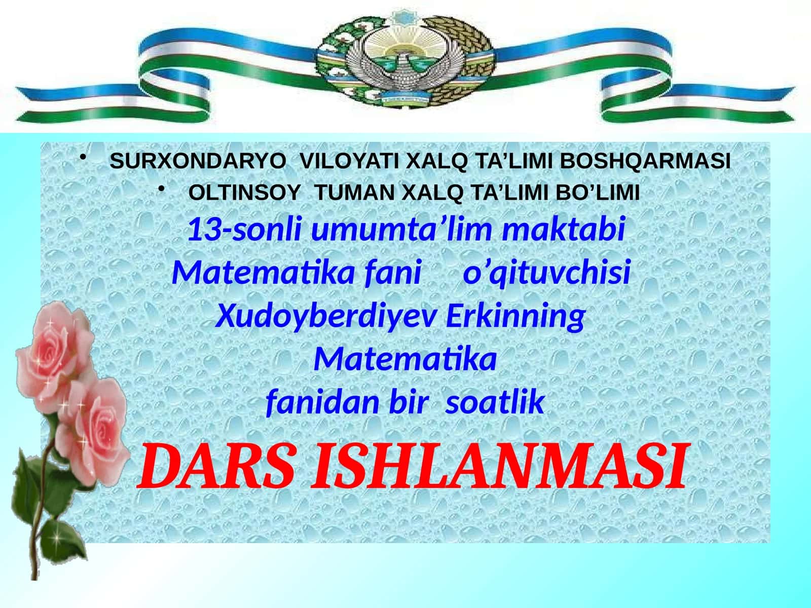 7-8 sinf Geometriya fanidan Uchburchak va uning turlari mavzusida dars ishlanma 1