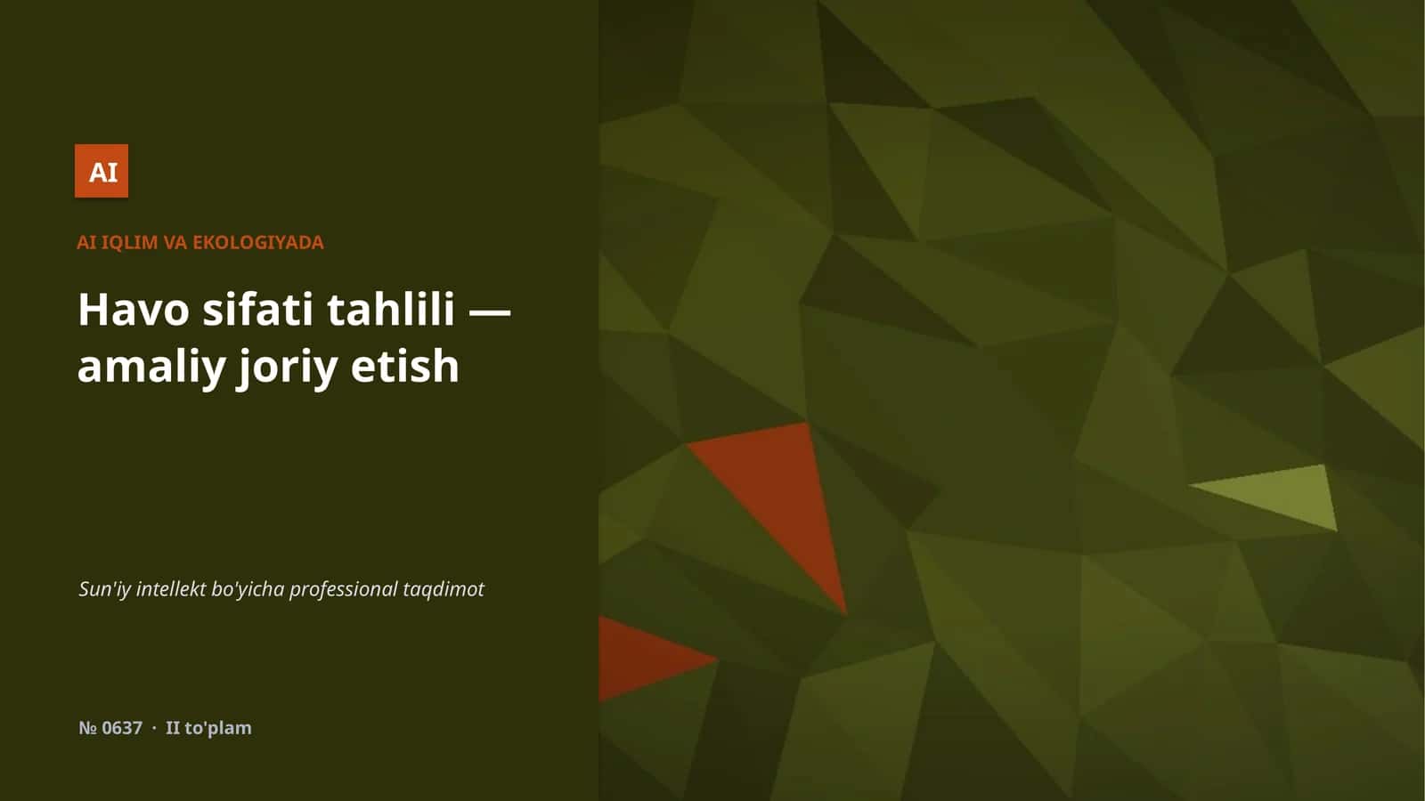 Sun'iy intellekt bo'yicha professional taqdimot 1