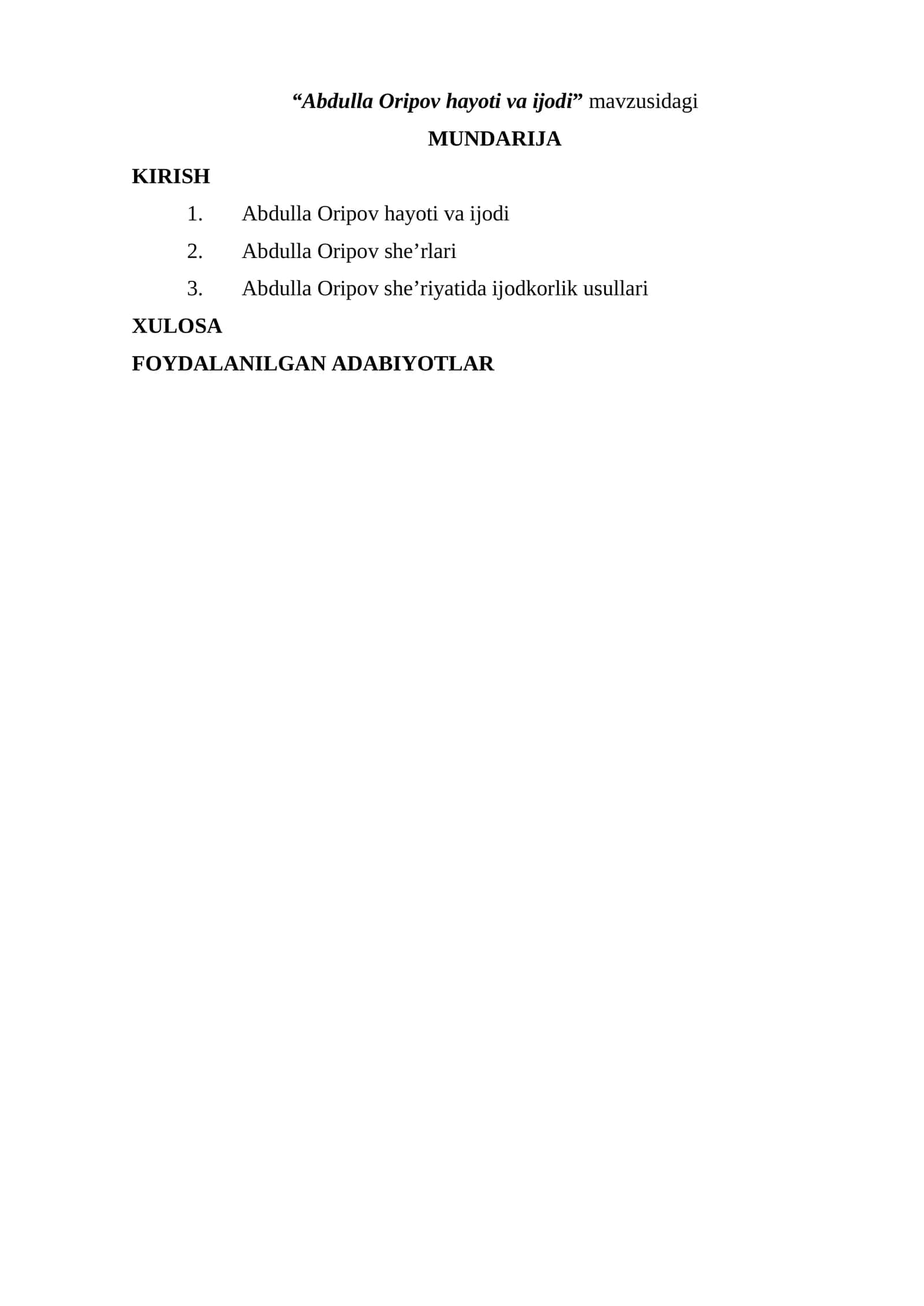 Abdulla Oripov hayoti va ijodi 1
