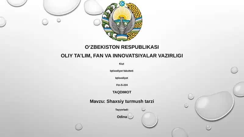 Turmush tarzi asoslari 1
