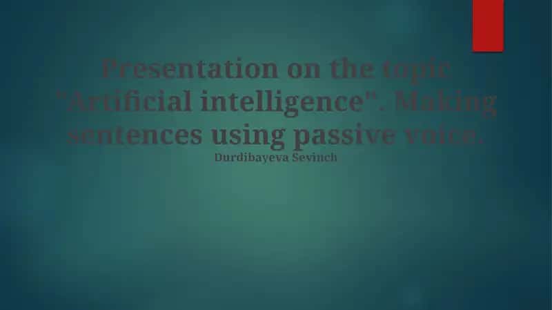 Making sentences using passive voice 1