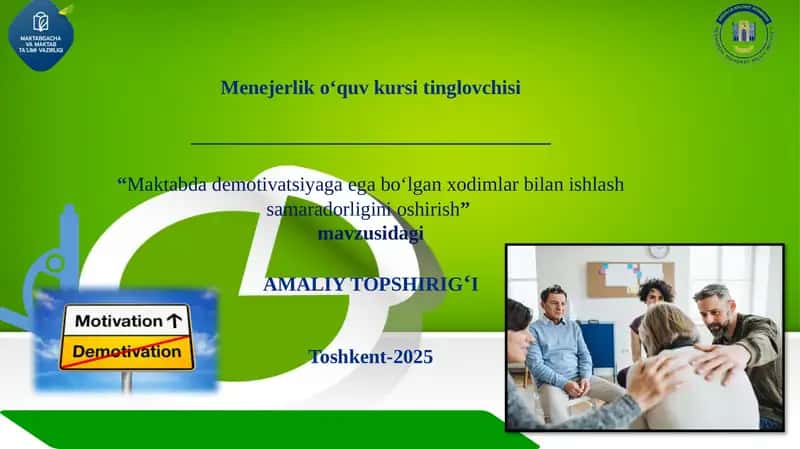 Menejerlik o‘quv kursi tinglovchisi 1